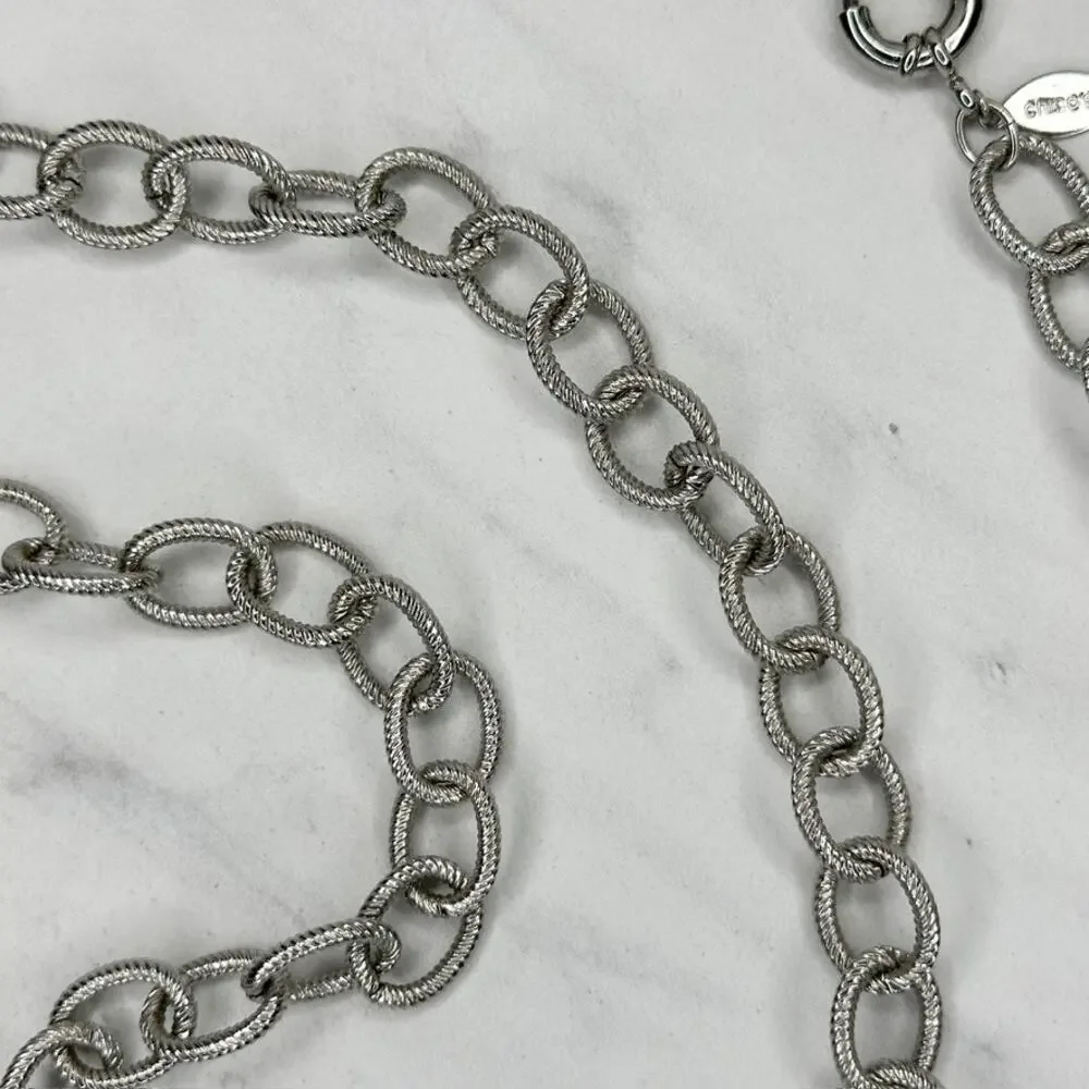 Chico's Textured Oval Link Chain Belt Spring Ring Clasp One Size (OS) ✨